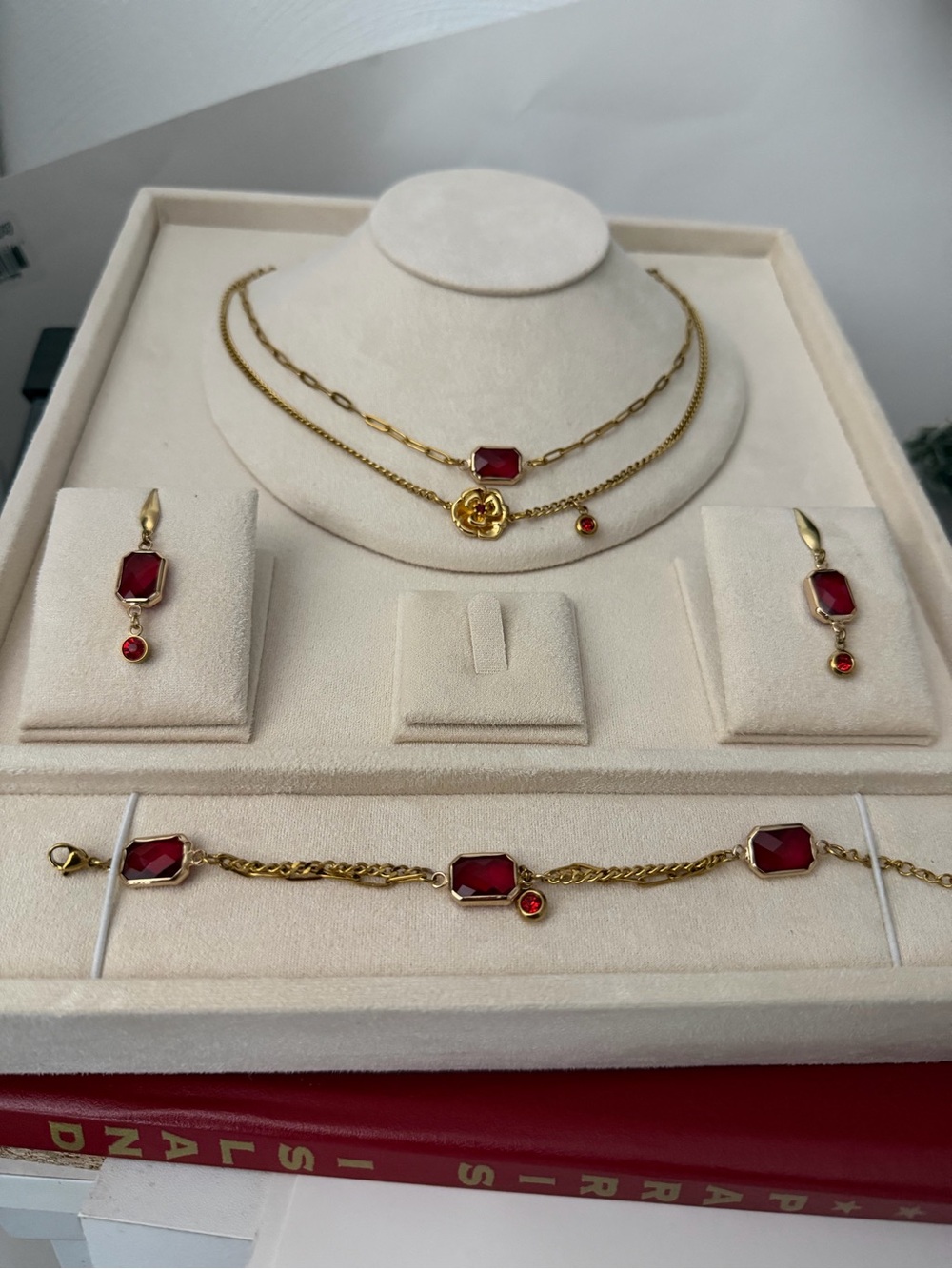 January Birthstone 18k gold PVD Jewelry Set